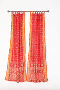 Chakra Collection Block Print Sari Curtain, Boho Window Treatment