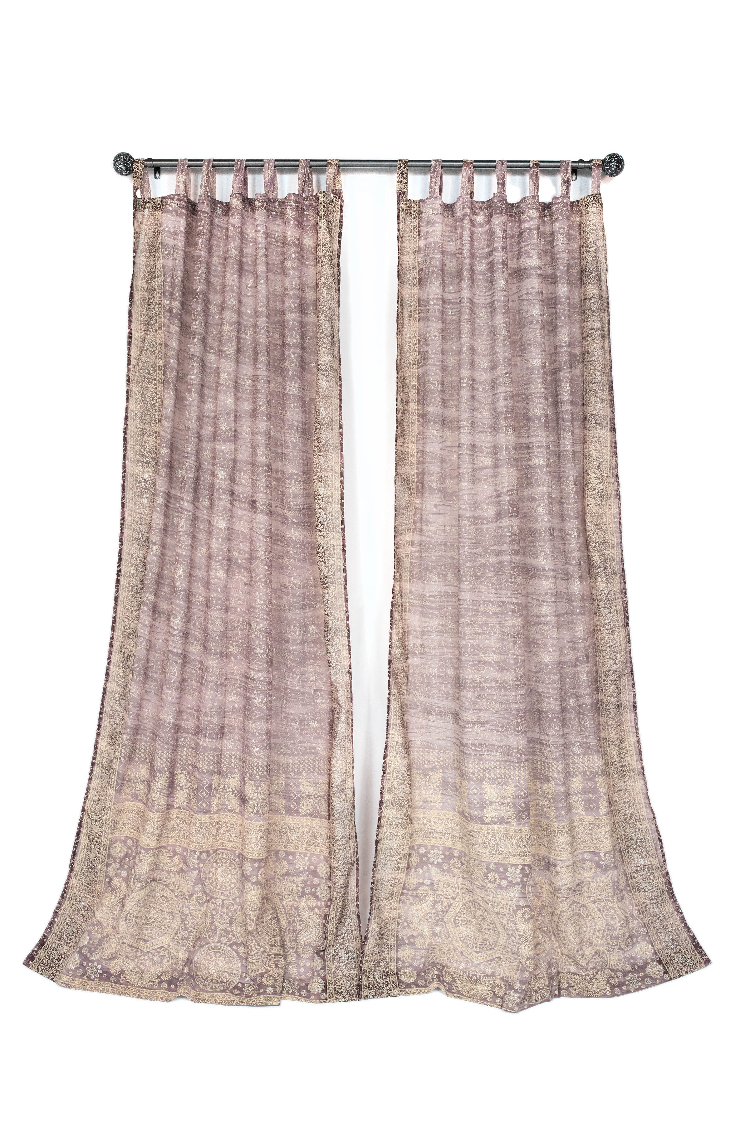 Sari Curtains Light-Filtering Sari Curtains 84"/96"L Boho Curtains DREAMBoHO pastels, Bed Canopy, backdrop Window Treatment Living/Bedroom