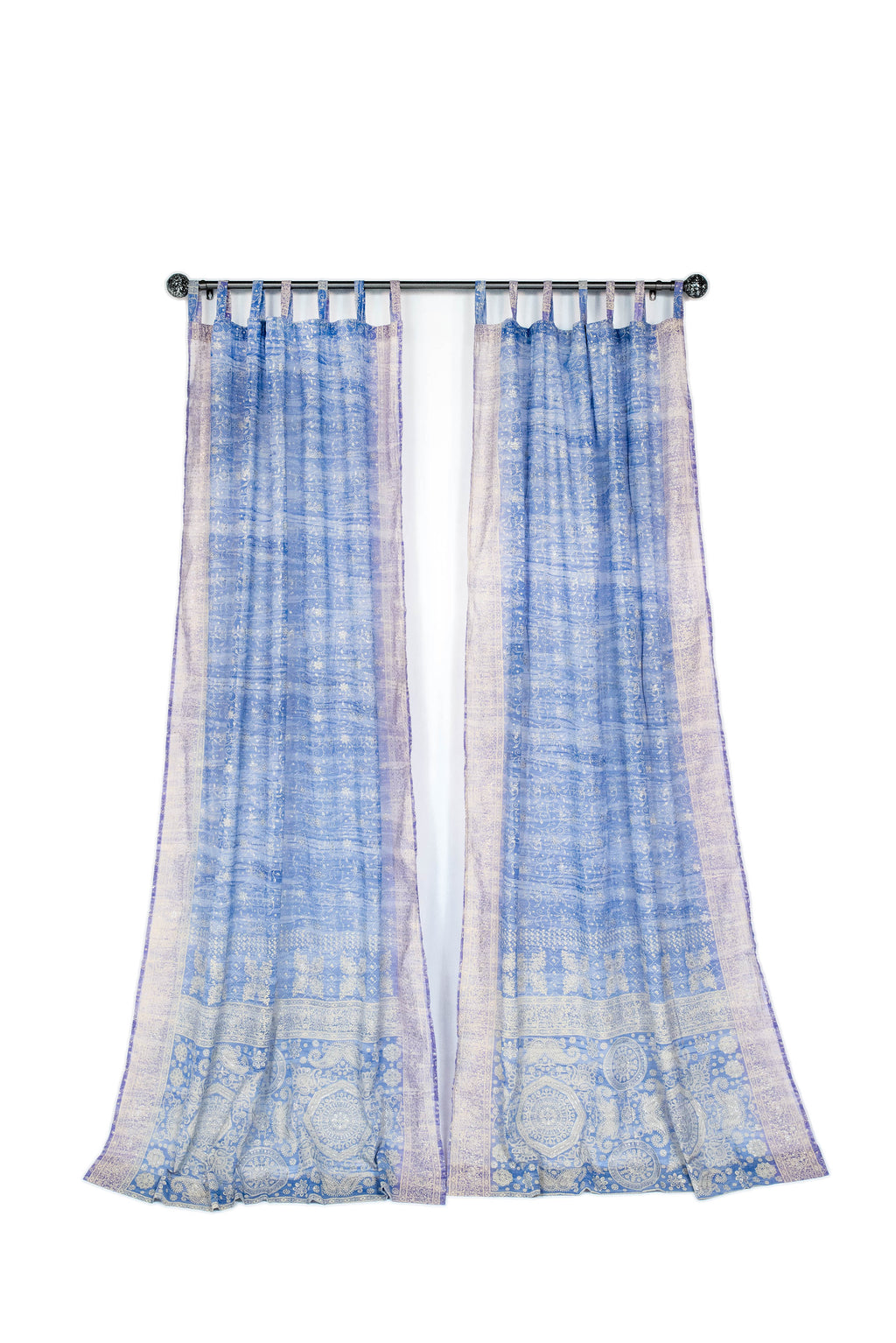 Boho Sari Curtains: Lavender & Periwinkle bedroom Drapes