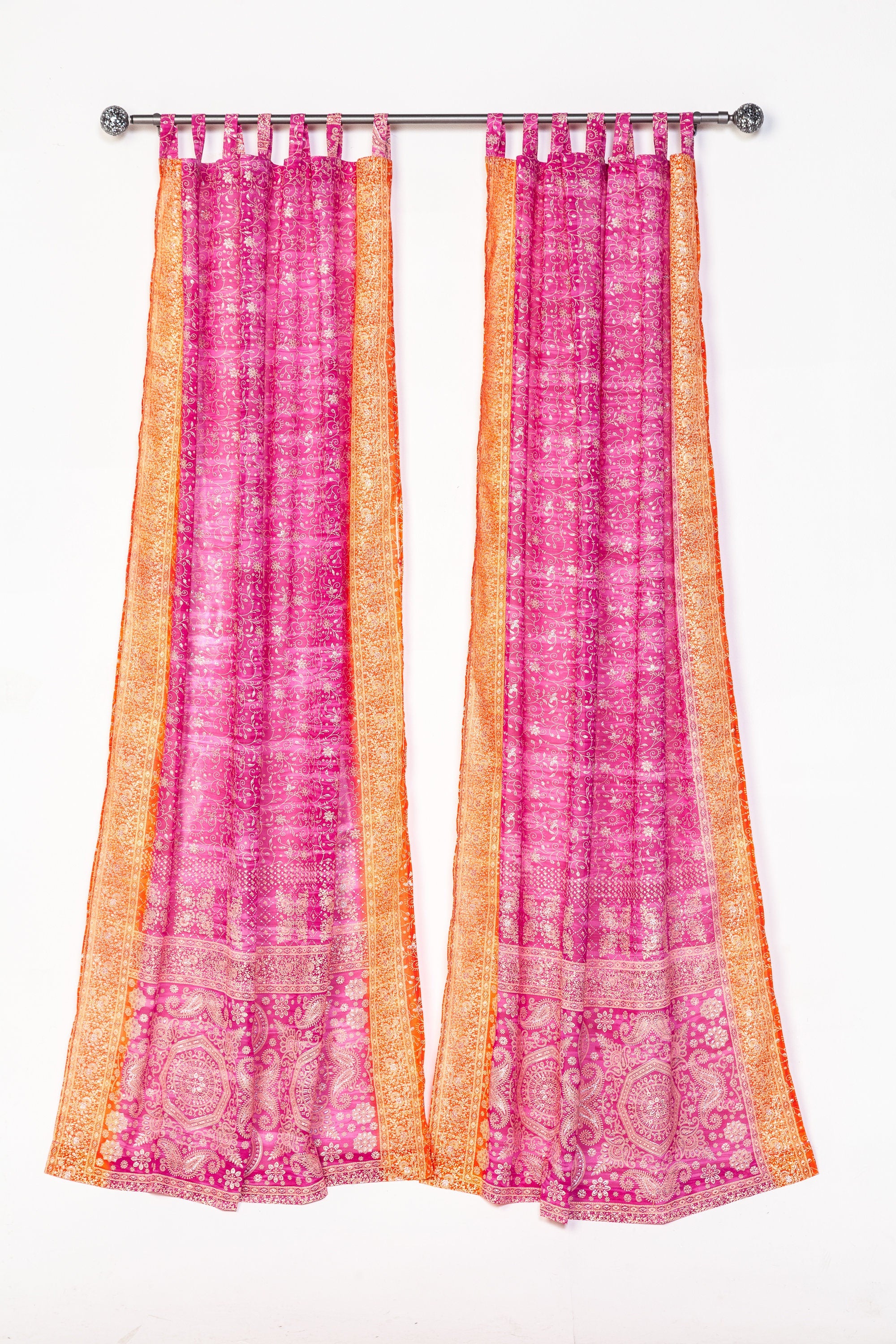 INDIAN SUMMER BACKDROP Collection Light-Filtering Sari Curtains 84"/96"L Boho Curtains, Bed Canopy, Wall Tapestry, Chuppah, Window Treatment