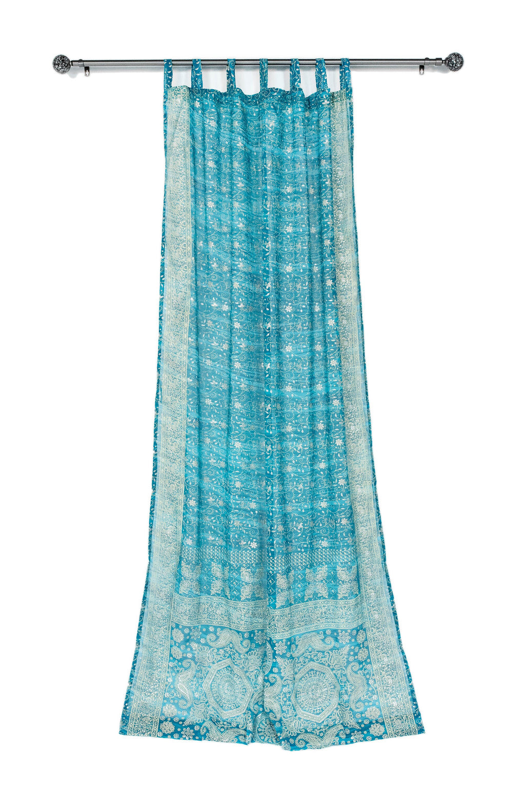 Mixing colors in one space, Pine Green and Teal Sari Lined panels, Curtains Light-Filtering, Boho Window Treatment