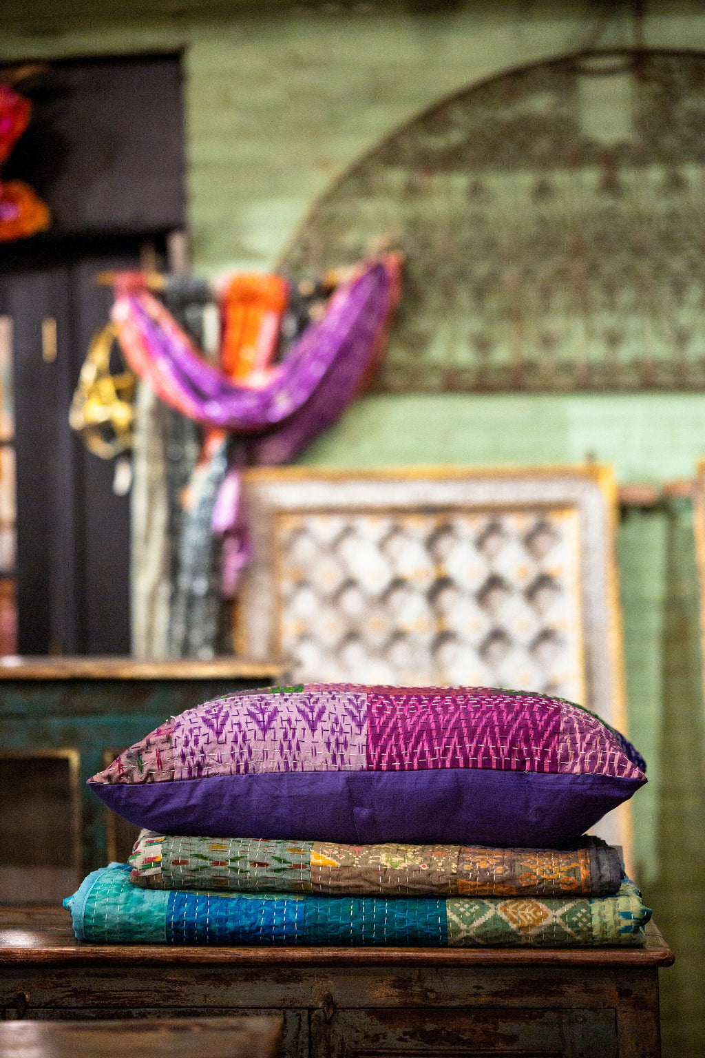 Brilliant Collection Vintage Silk kantha Bedspread Boho Chic Original Bedding Home Textiles Indian Sari Quilt Tapestry Bedroom Decor