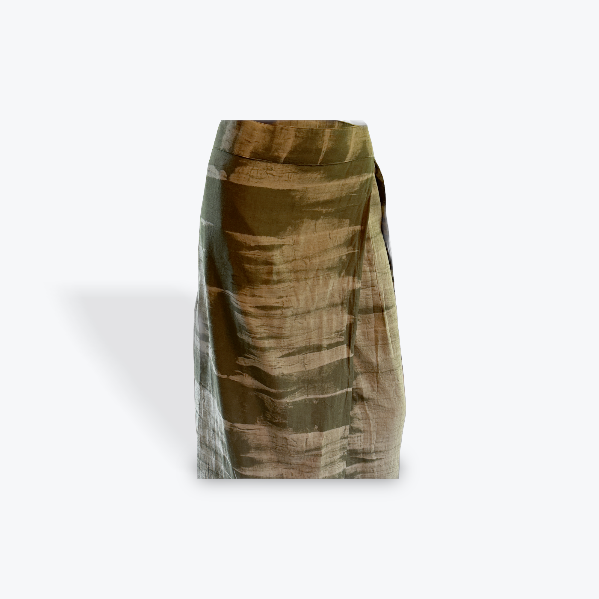 CLRS Woman - Hand Dyed Wrap Skirt with Fringe - High Waist Boho Maxi Skirt