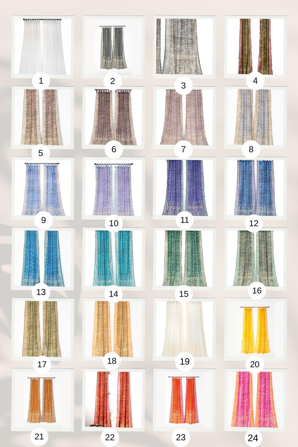 LINED PANELS Sari Curtains 84"/96"L Boho Curtains, Light-Filtering, Lined Window Treatment with soft cotton Gauze Back Panel beautiful print