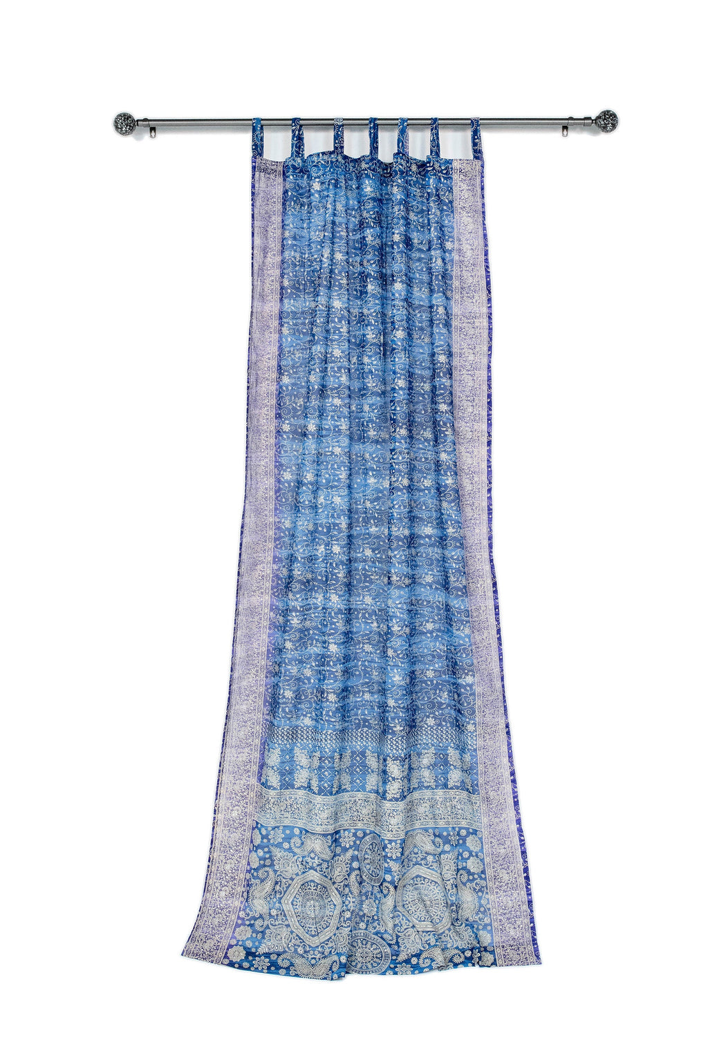 Sari Curtains 84"/96"L Boho Curtains BoHoEARTH Light-Filtering Indigo Purple  for Bed Canopy panels Window Treatment For Living/Bedroom