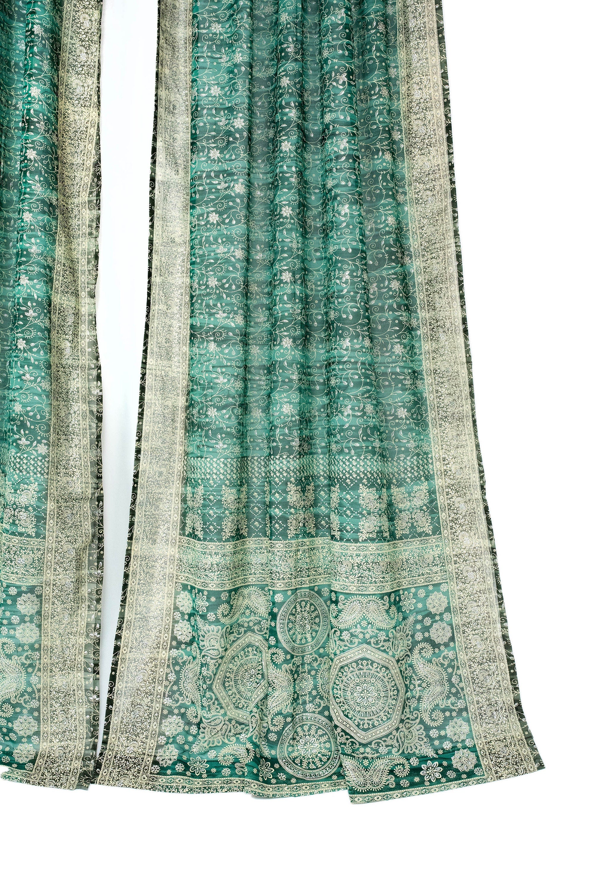 Sari Curtains 84"/96"L Boho Curtains BoHoEARTH Collection Light-Filtering-Pine Moss Green-Bed Canopy, Window Treatment For Living/Bedroom