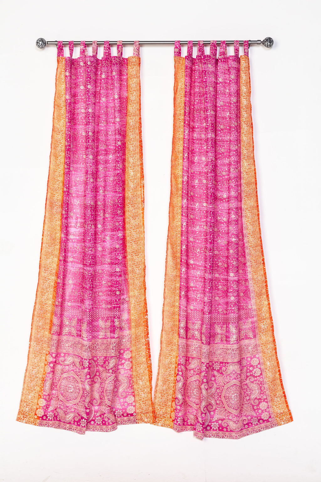 AYA'S ROOM Sari Curtains 84"L Boho Curtains, Bedroom Collection Light-Filtering Sheers, drapes, Bed Canopy, Backdrop, Bright Juicy Window Treatment