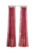 Maroon Red Sari Curtain Boho Window Treatment Sheer Drapes Bedroom Living Diningroom Bed Canopy Tent Indian Gypsy Chic