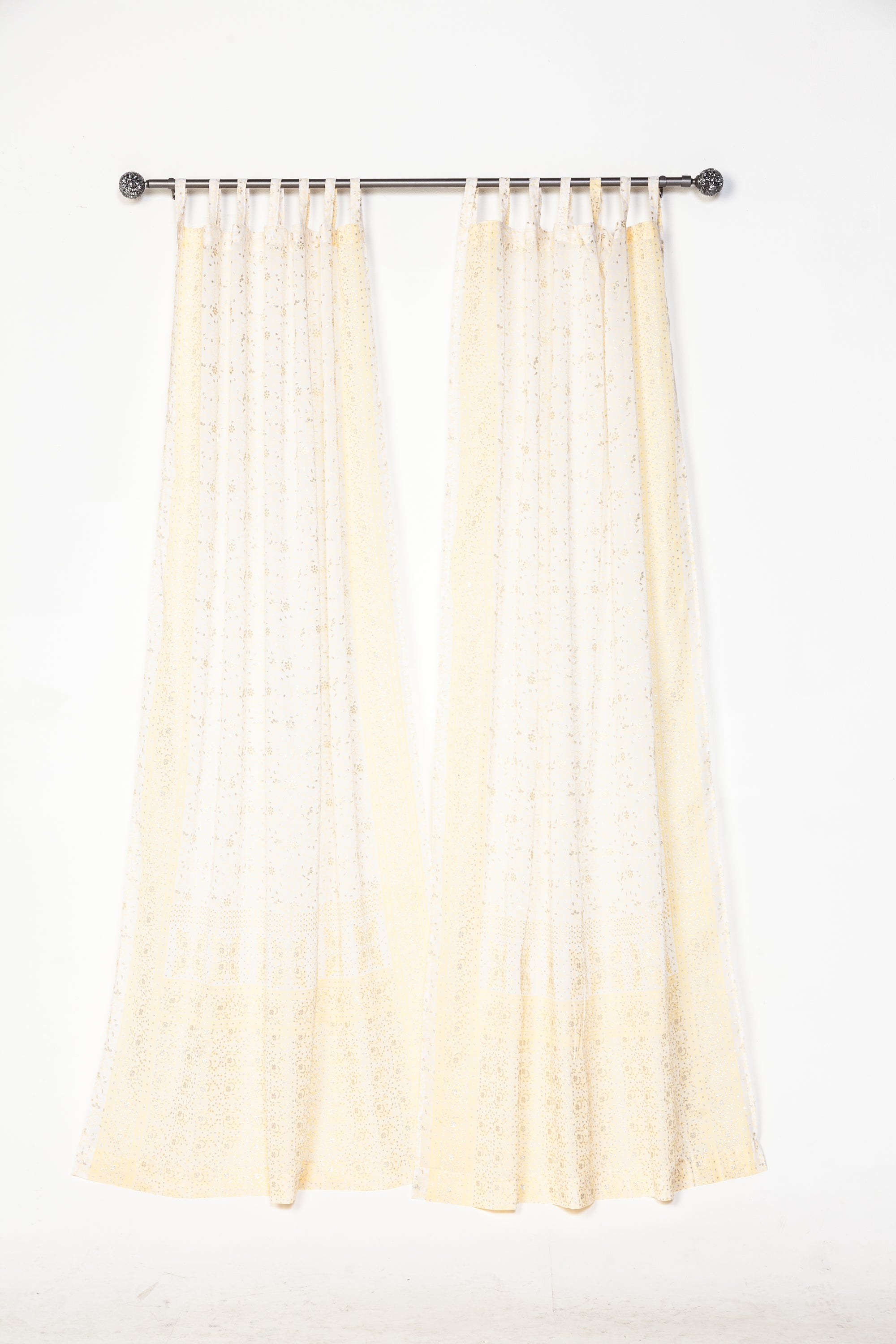 Block Print Sari Curtains, Light filtering , Boho Window Treatment, 84/96" Taupe Silver Olive Hemp vanilla BOHOME Collection