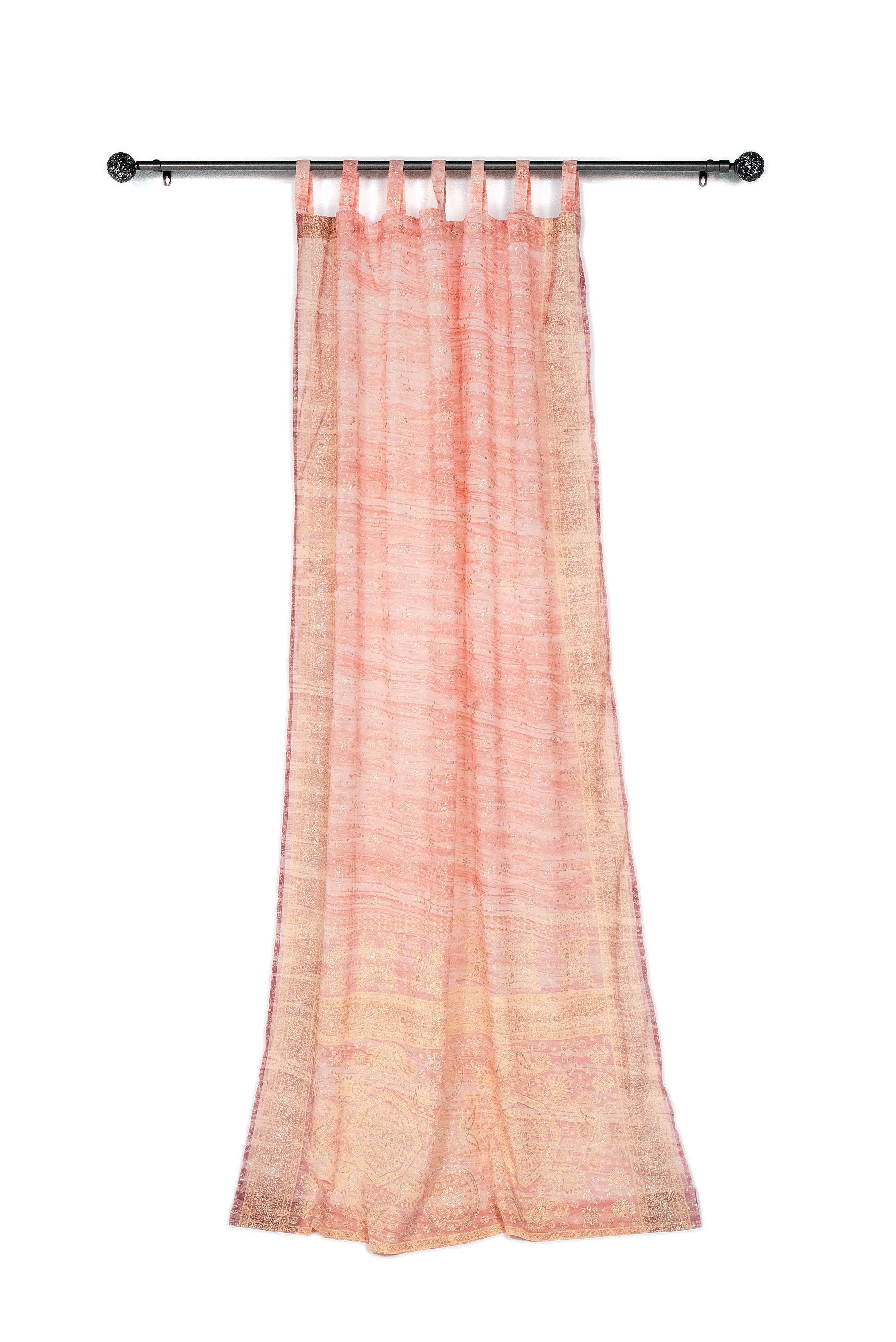 Sari Curtains 84"/96"L Boho Curtains DREAMBoHO sheers Light-Filtering-DUSTY ROSE-chubby chic Bed Canopy, Window Treatment For Living/Bedroom