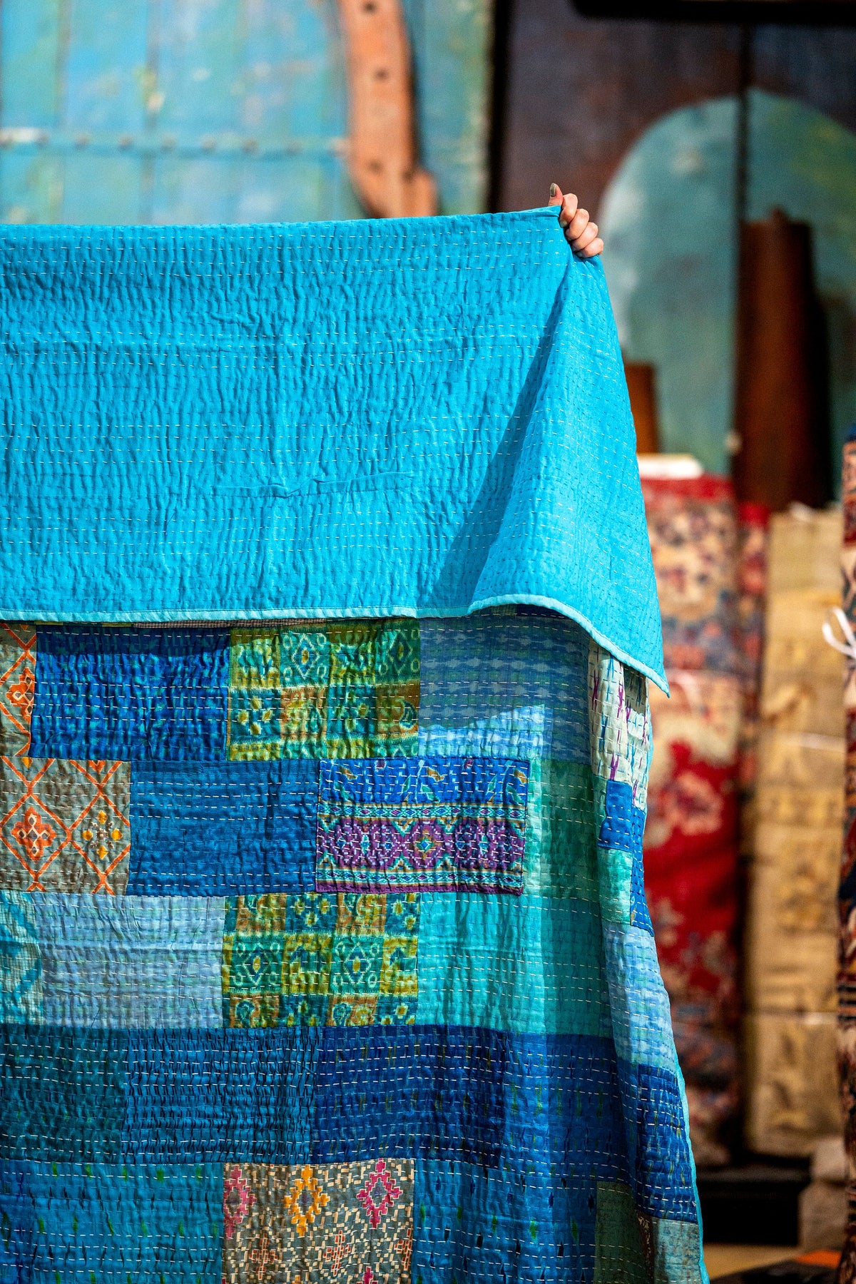 Brilliant Collection Vintage Silk kantha Bedspread Boho Chic Original Bedding Home Textiles Indian Sari Quilt Tapestry Bedroom Decor