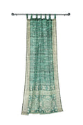 Mixing colors in one space, Pine Green and Teal Sari Lined panels, Curtains Light-Filtering, Boho Window Treatment
