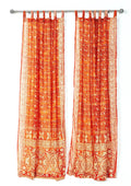 Sari Curtain Boho Light filtering Window Treatment 84"L sheer drapes Copper Cinnamon sheer drapes Window Treatment backdrop for living room