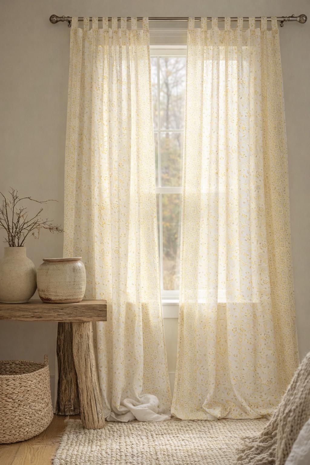 White Sheer Curtains 84L Neutral Boho Curtains Off White Light Filtering Panels Ivory Window Drapes Minimalist Home Decor Sari Curtain