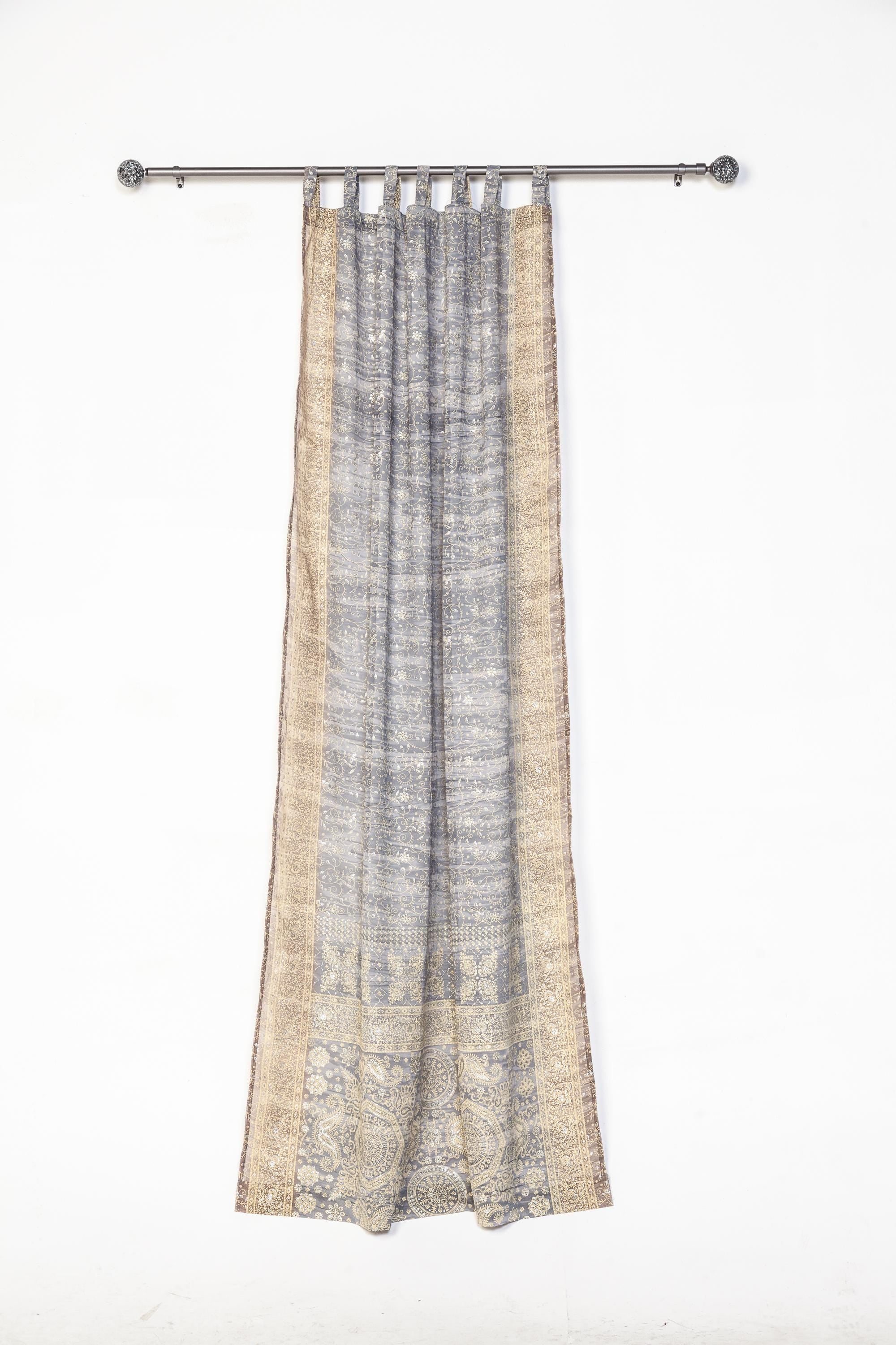 Sheer Canopy Drapes for Four Poster Bed - Luxury Sari Curtain Panels Set - Soft Light Filtering Bed Canopy