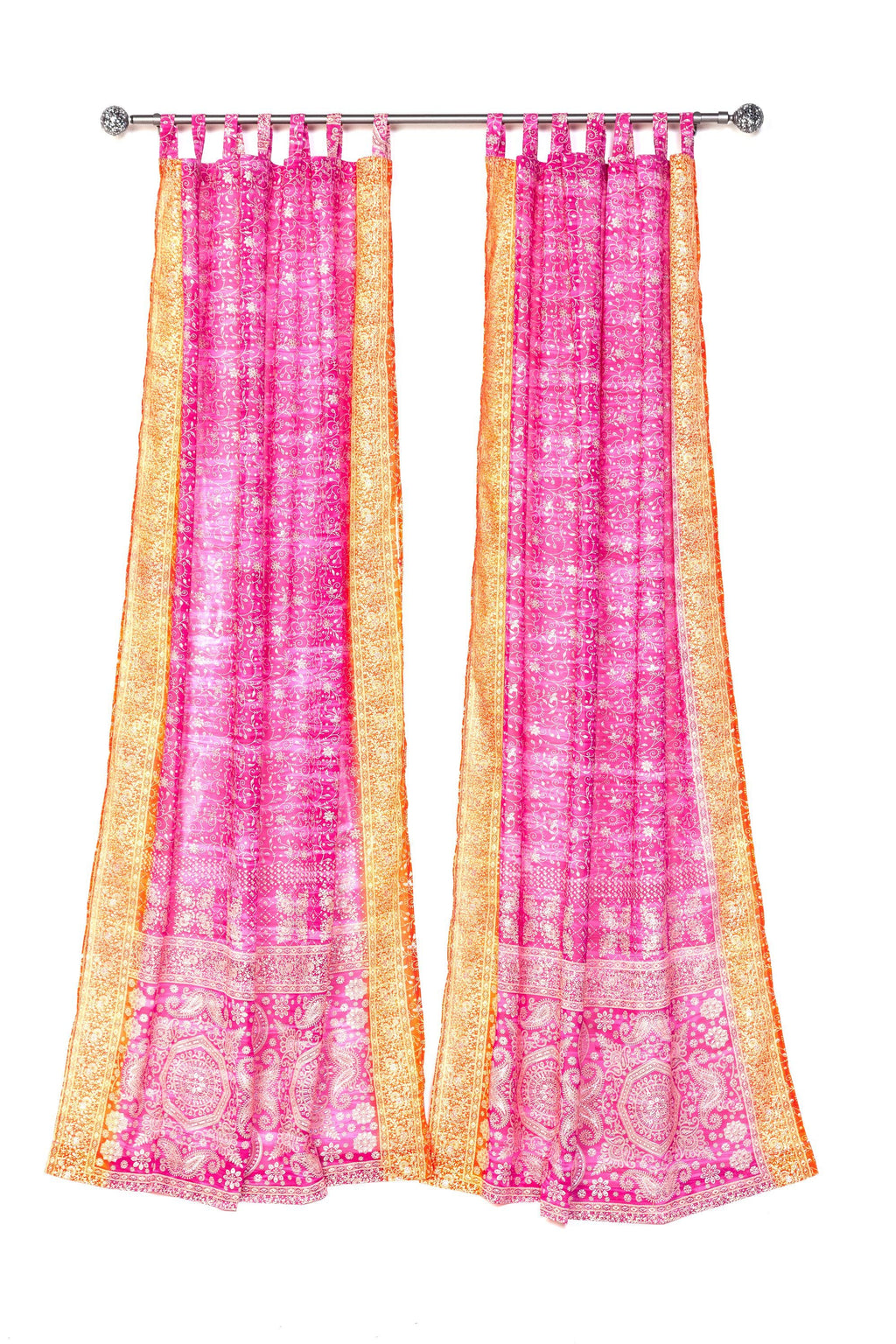Colorful yoga studio with vibrant curtains, Light Filtering Panels, Sari Curtains, Sheer Boho Window Curtains, Chakra colors
