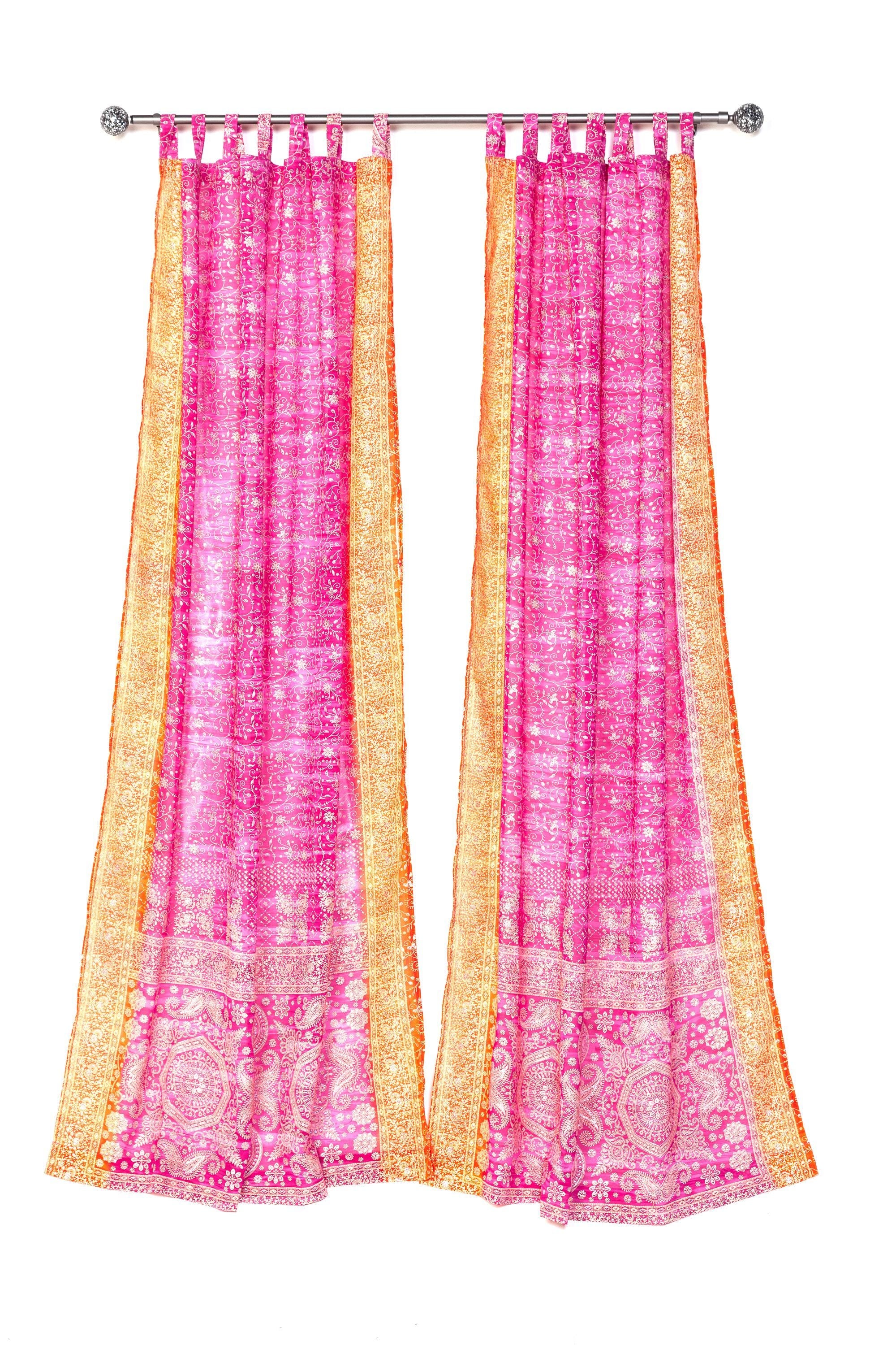 Colorful yoga studio with vibrant curtains, Light Filtering Panels, Sari Curtains, Sheer Boho Window Curtains, Chakra colors