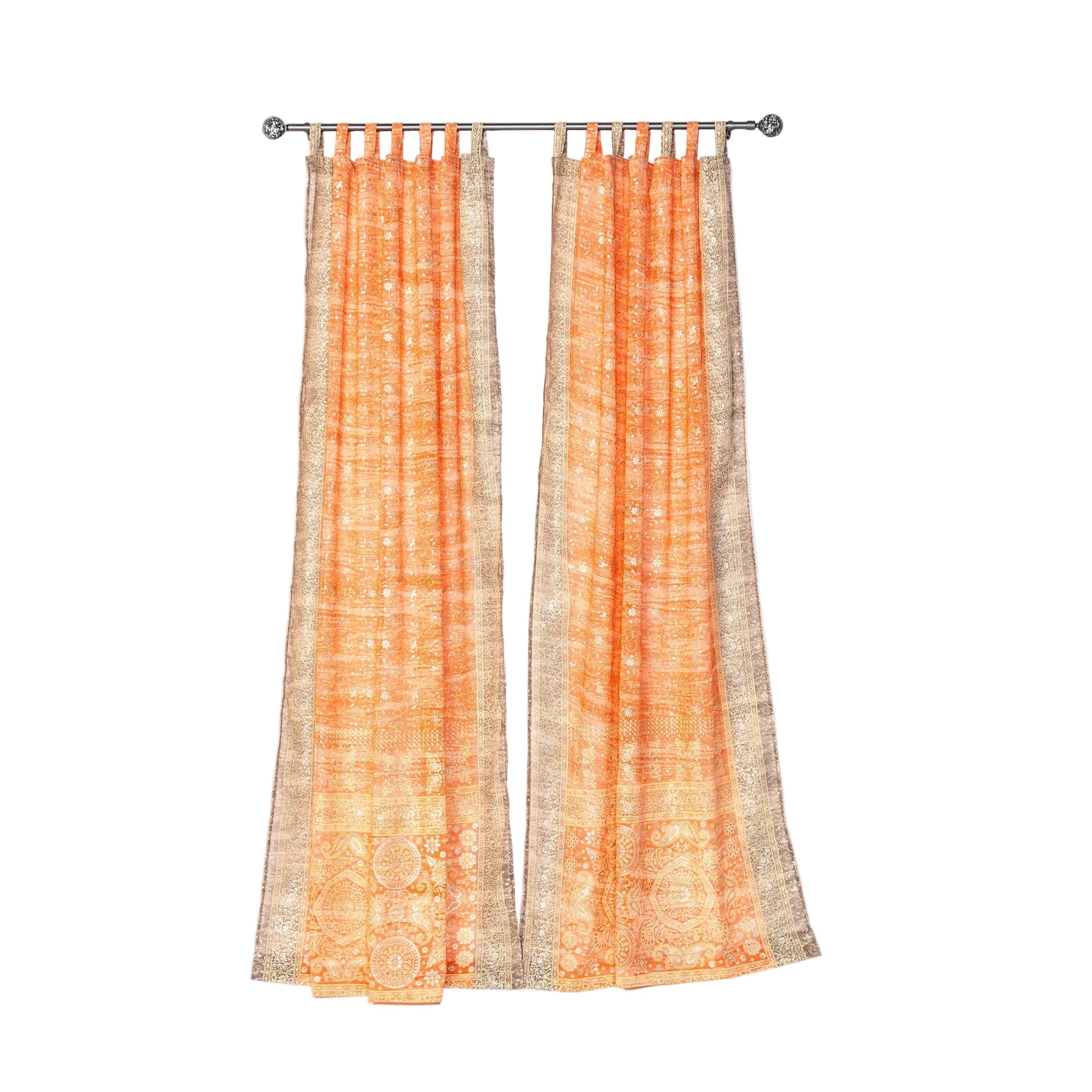 Light-Filtering Sari Curtains 84"L Boho Curtains, Bed Canopy, Tapestry, Window Treatment For Living/Bedroom Customizable