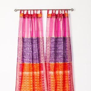 INDIAN SUMMER BACKDROP Collection Light-Filtering Sari Curtains 84"/96"L Boho Curtains, Bed Canopy, Wall Tapestry, Chuppah, Window Treatment