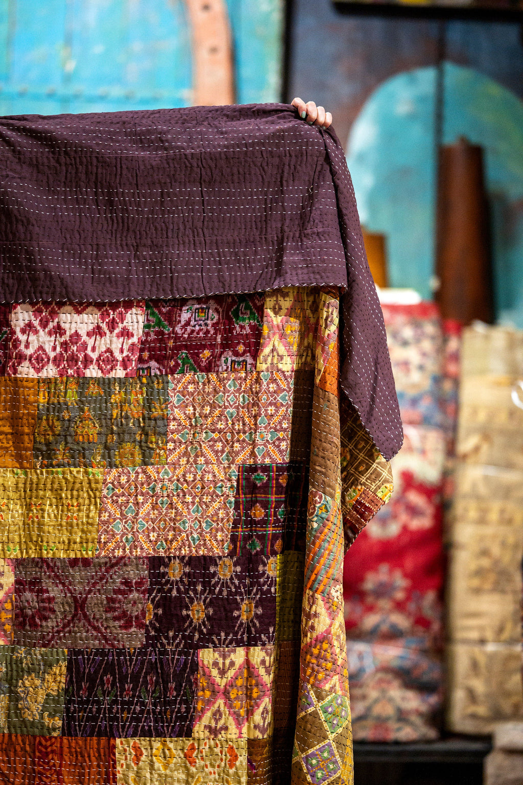 Bohome Collection Vintage Silk kantha Bedspread Boho Chic Original Bedding Home Textiles Indian Sari Quilt Tapestry Bedroom Decor