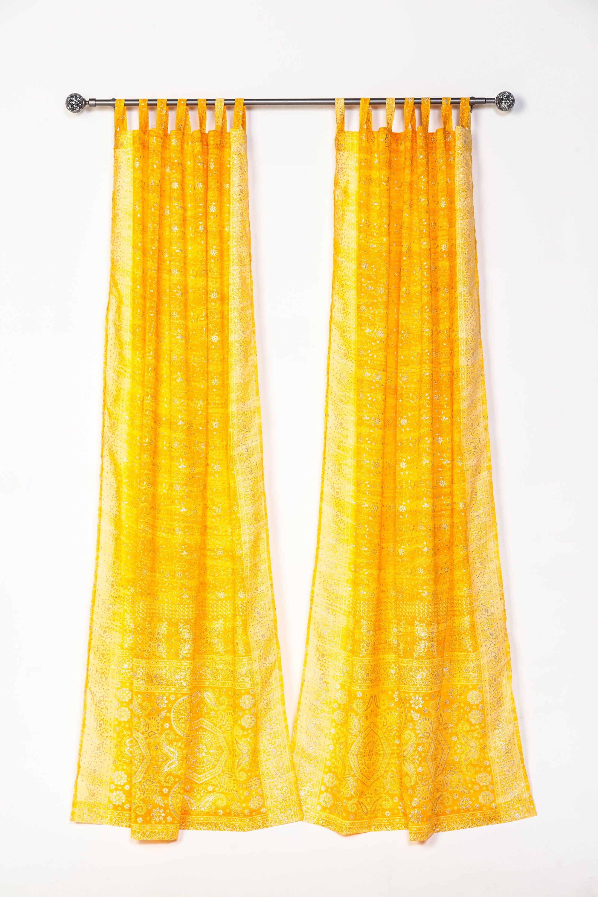 Sari Curtains 84"/96"L Light-Filtering Drapes Boho Curtains BRILLIANT Collection backdrop Bed Canopy, Colorful panels For Living/Bedroom