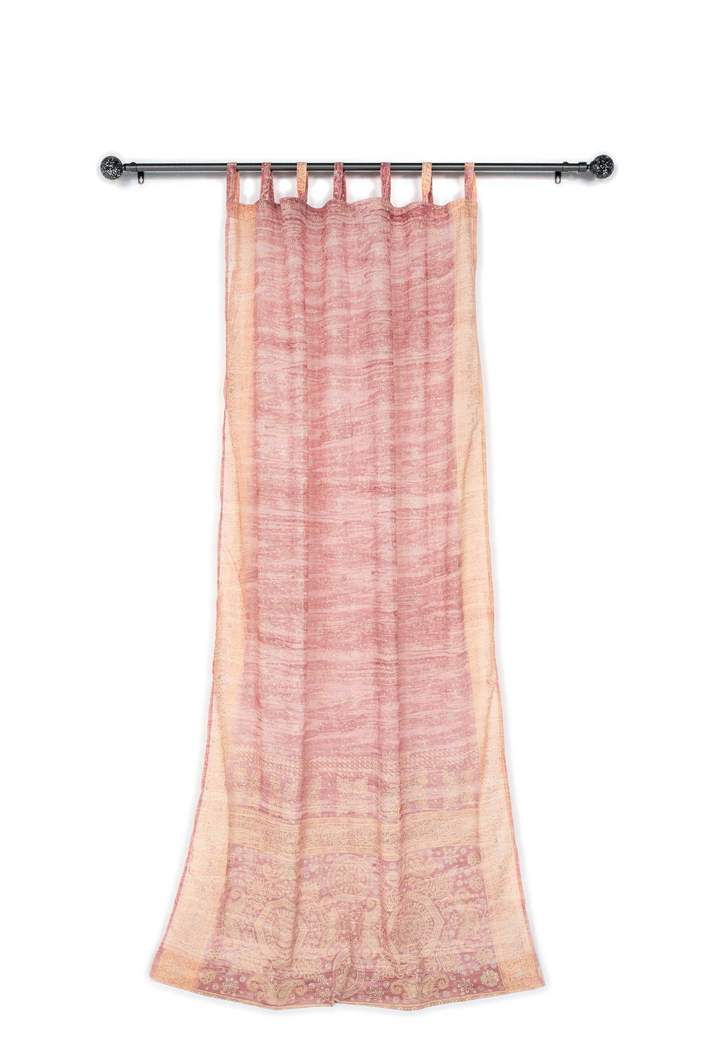Sari Curtains 84"L Boho Curtains DREAMBoHO Collection Light-Filtering BLUSH Chubby Chic Bed Canopy, Window Treatment For Living/Bedroom