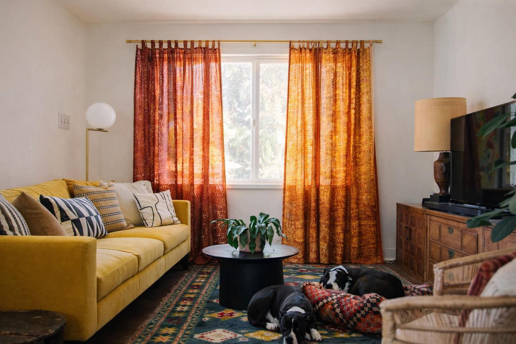 Saffron Marigold Colors light filtering Window Treatment