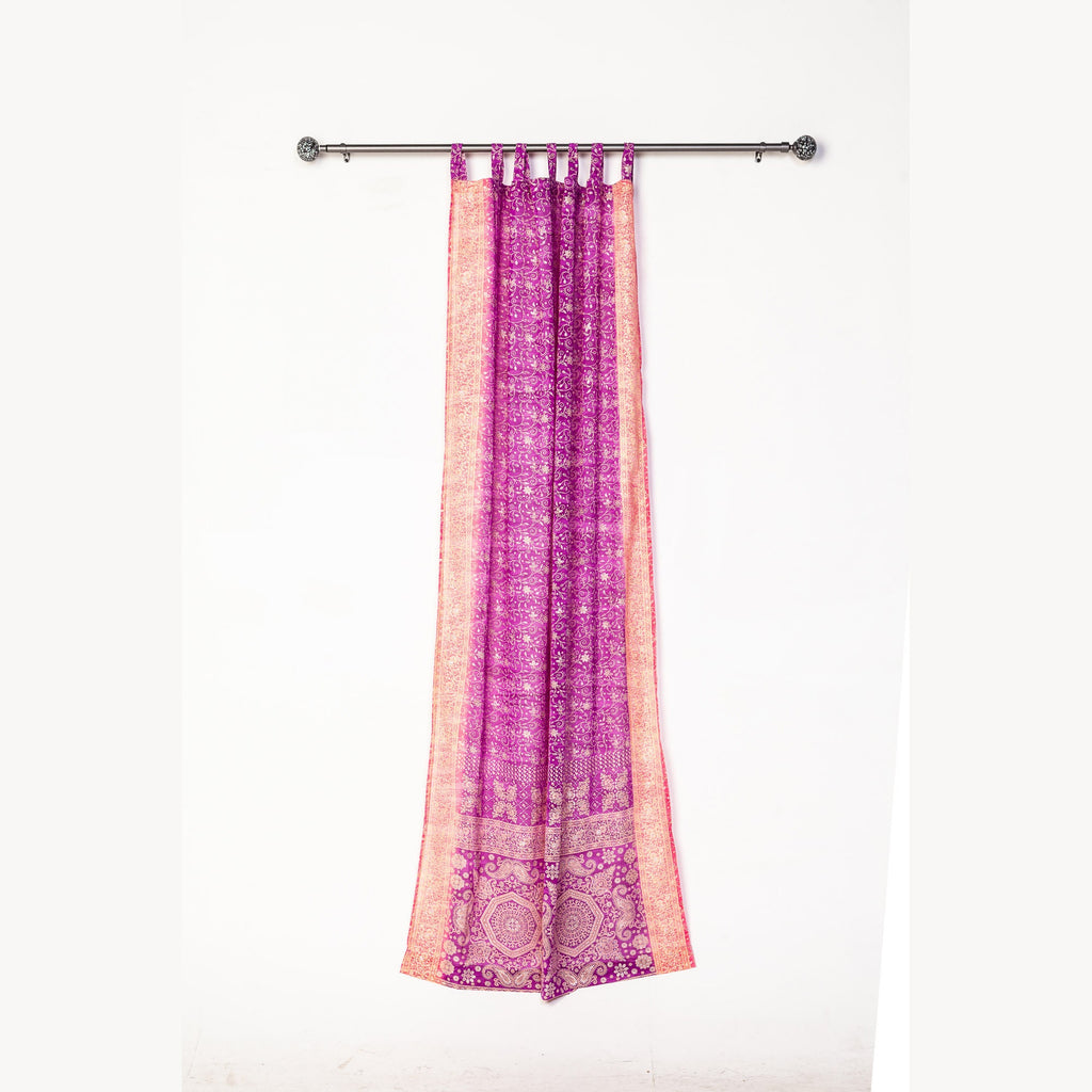 Light-Filtering Sari Curtains 84"L Boho Curtains, Bed Canopy, Tapestry, Window Treatment For Living/Bedroom Customizable