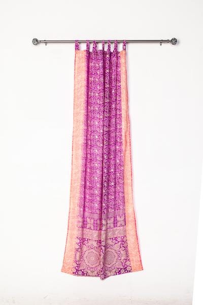 Yoga Room Curtains 84"L  Jewel Tones Purple fuchsia Rust light filtering