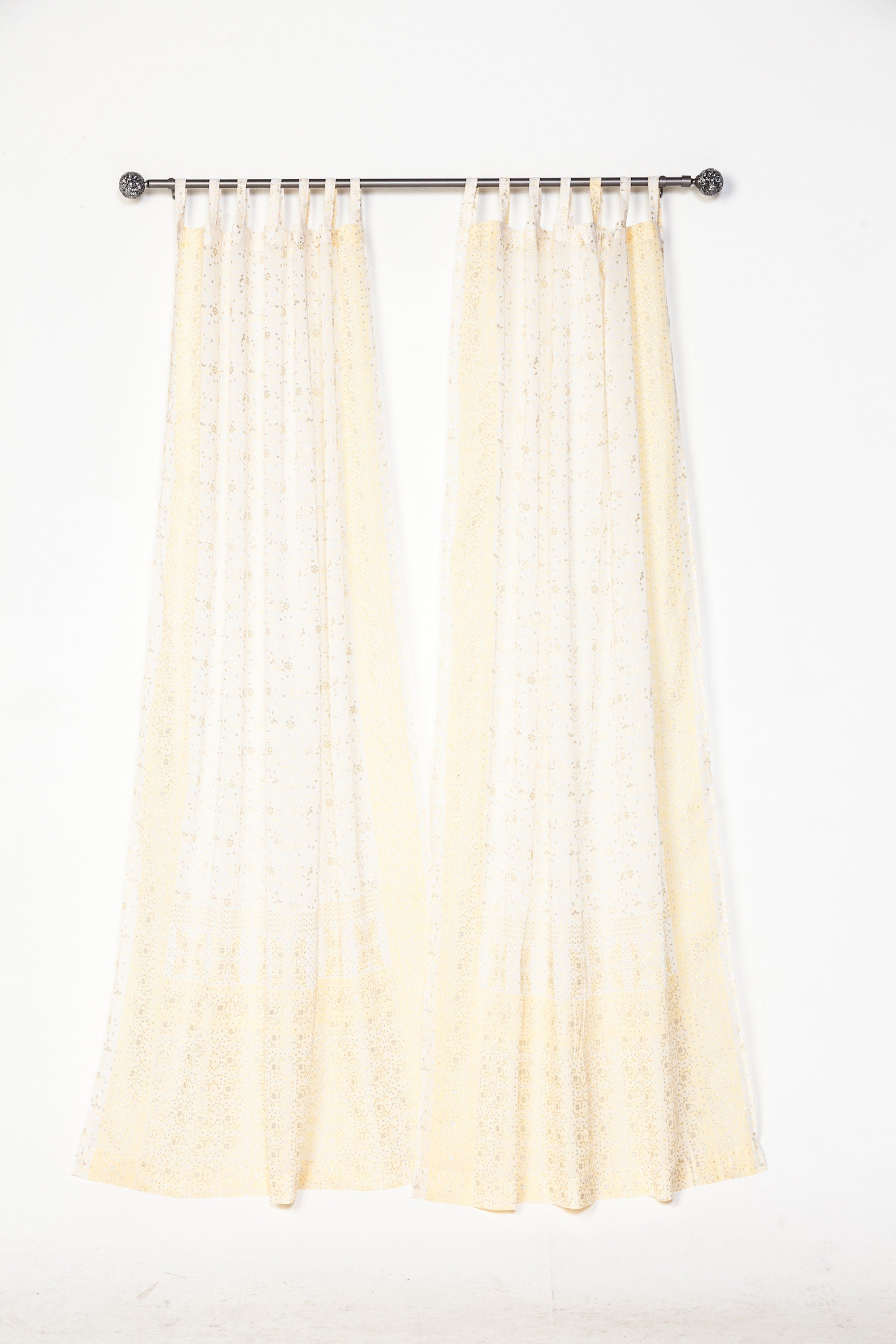Chakra Collection Block Print Sari Curtain, Boho Window Treatment