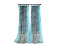 Sari Curtains Boho light filtering sheer drapes Gray silver Turquoise Slate cool Tones Window Treatment Sheer Drapes Bedroom Living Bedroom
