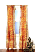 Sari Curtains Boho Earth Tones Light filtering curtains Window Treatment Sheer Drapes Bedroom Living Dining room Bed Canopy Tent Backdrop
