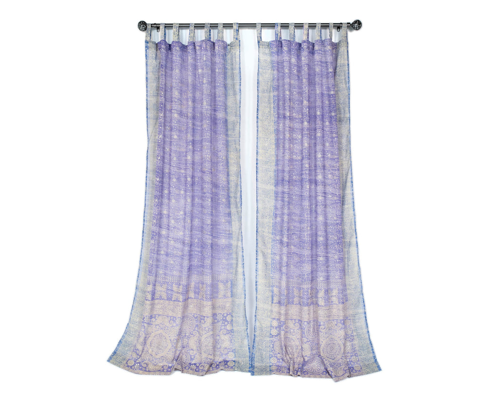 Sari Curtains 84"/96"L Boho Curtains DREAMBoHO Collection Light-Filtering Lavender backdrop Bed Canopy Window Treatment For Living/Bedroom