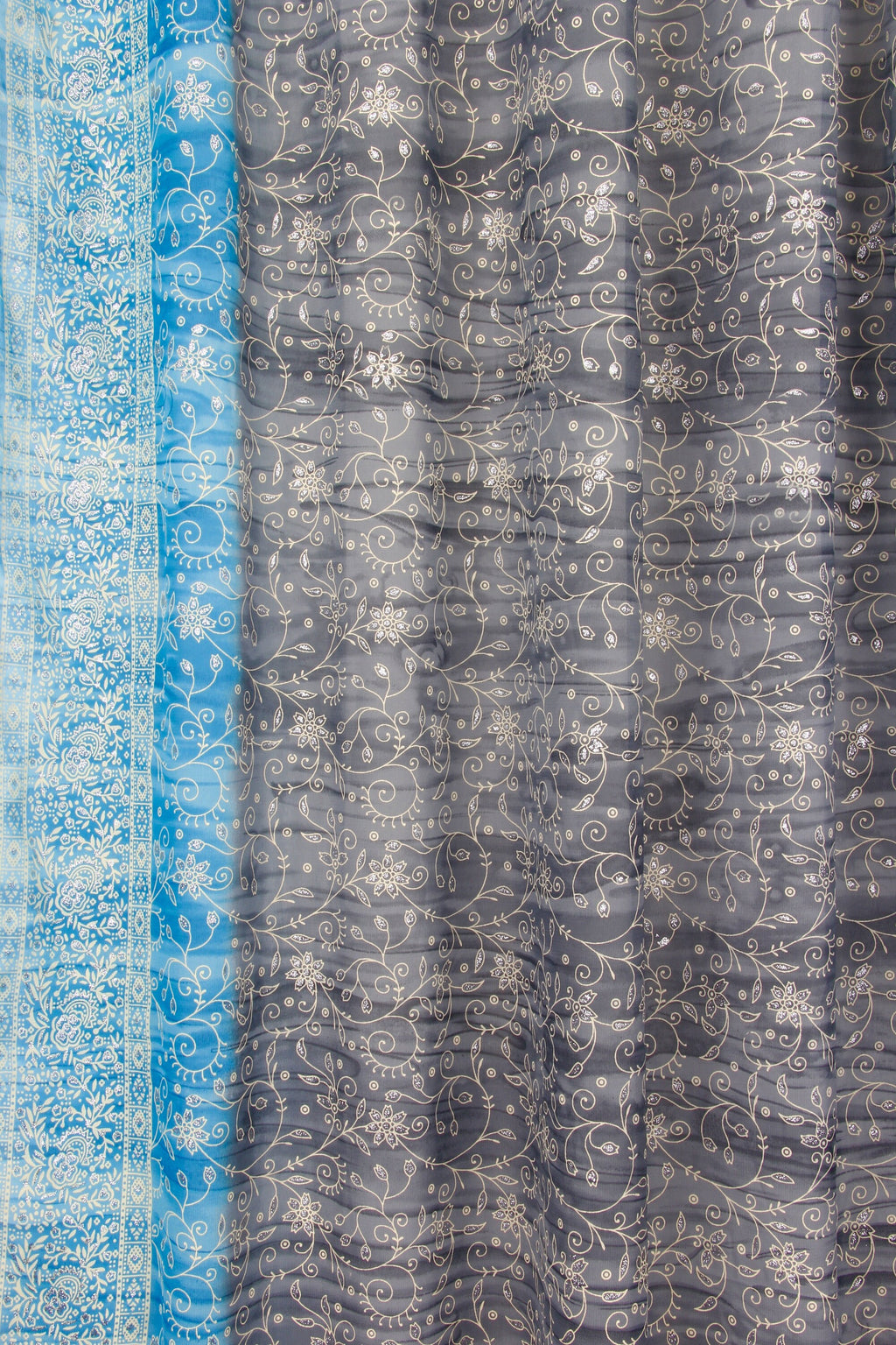 Sari Curtains Boho light filtering sheer drapes Gray silver Turquoise Slate cool Tones Window Treatment Sheer Drapes Bedroom Living Bedroom