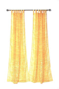 Golden light in serene yoga studio, Light Filtering Panels, Yellow  Sari Curtains, Meditation Room Drapes, Sheer Boho Window Curtains