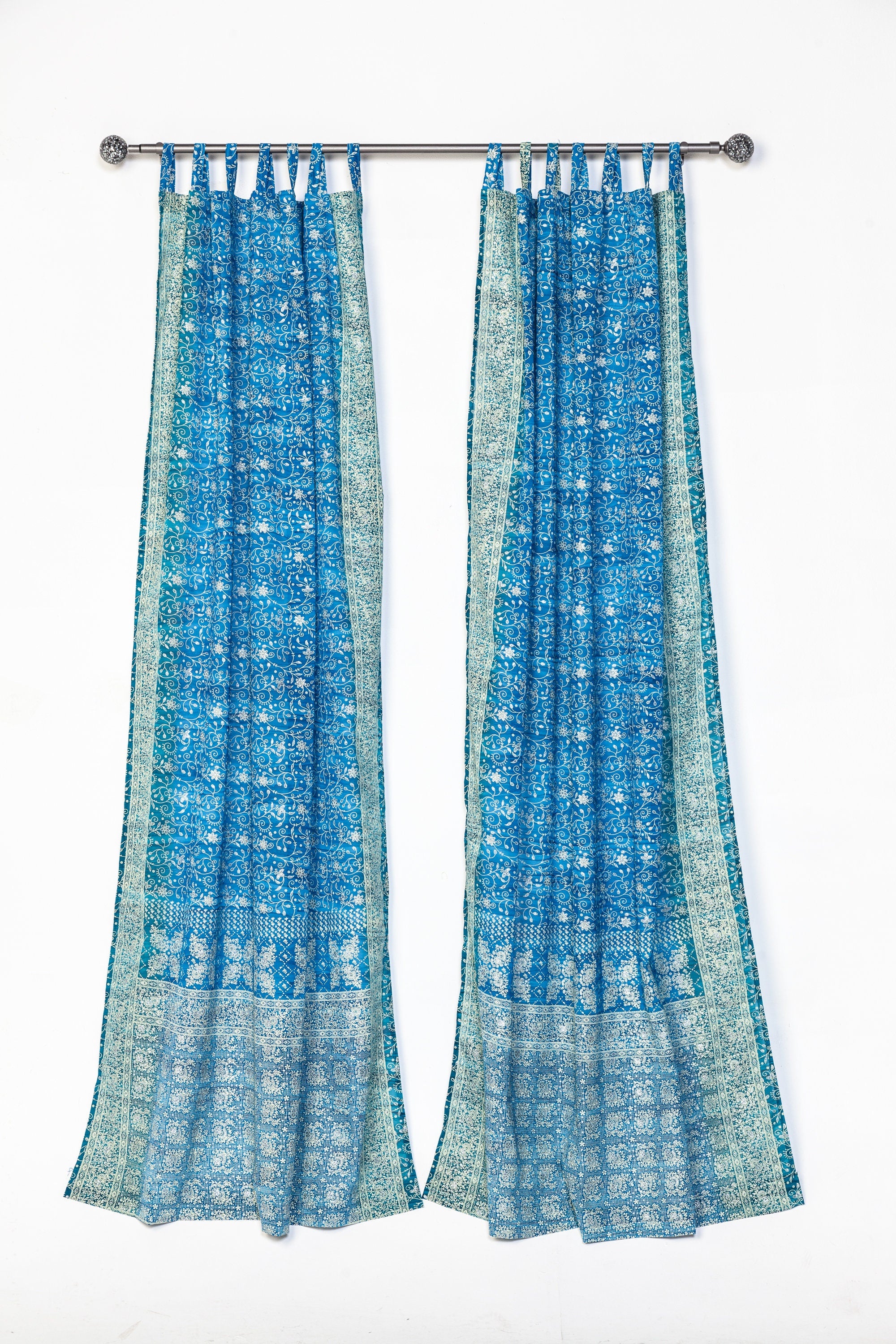 Sari Curtains 84"/96"L Light-Filtering Drapes Boho Curtains BRILLIANT Collection backdrop Bed Canopy, Colorful panels For Living/Bedroom