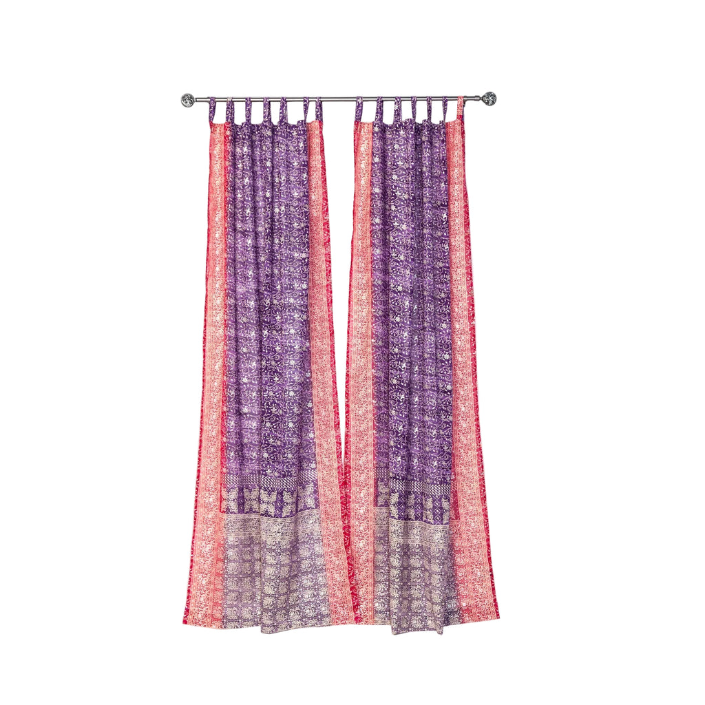 Light-Filtering Sari Curtains 96"L Boho Curtains, Bed Canopy, Tapestry, Window Treatment For Living/Bedroom Customizable