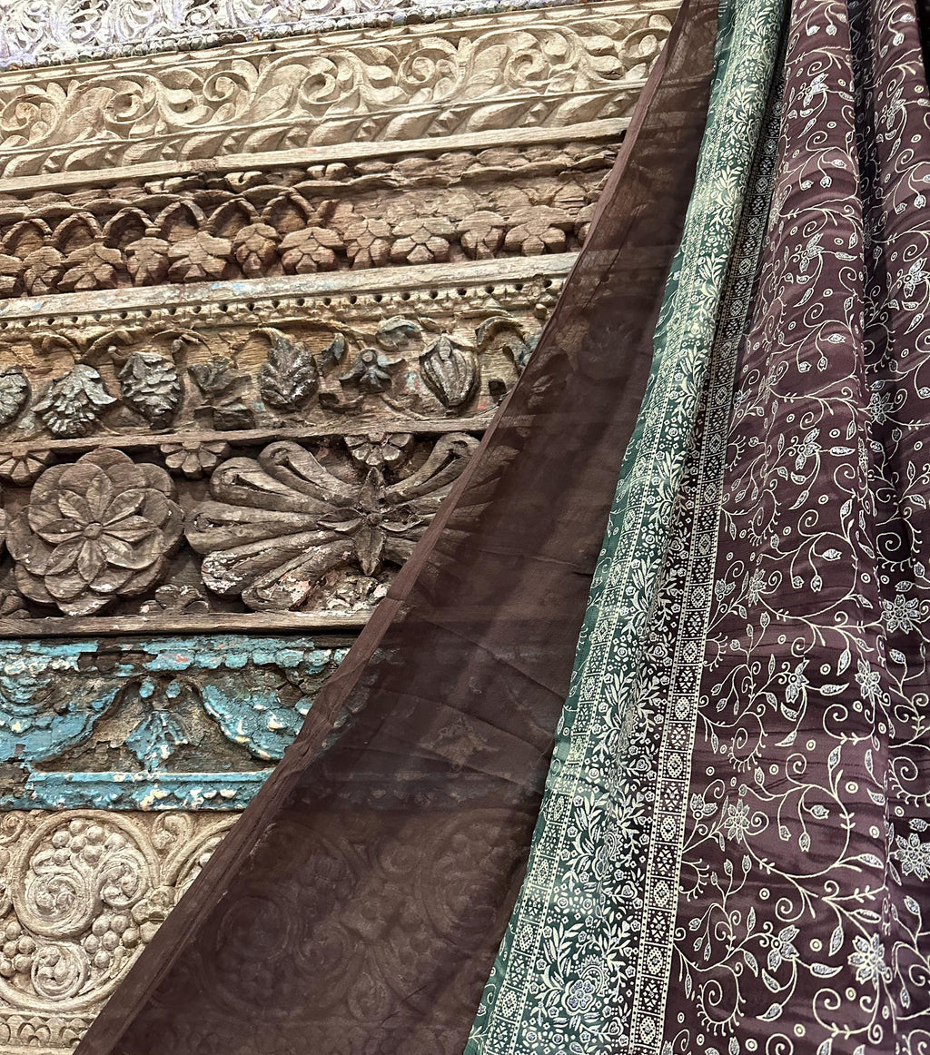 LINED PANELS Sari Curtains 84"/96"L Boho Curtains, Light-Filtering, Lined Window Treatment with soft cotton Gauze Back Panel beautiful print