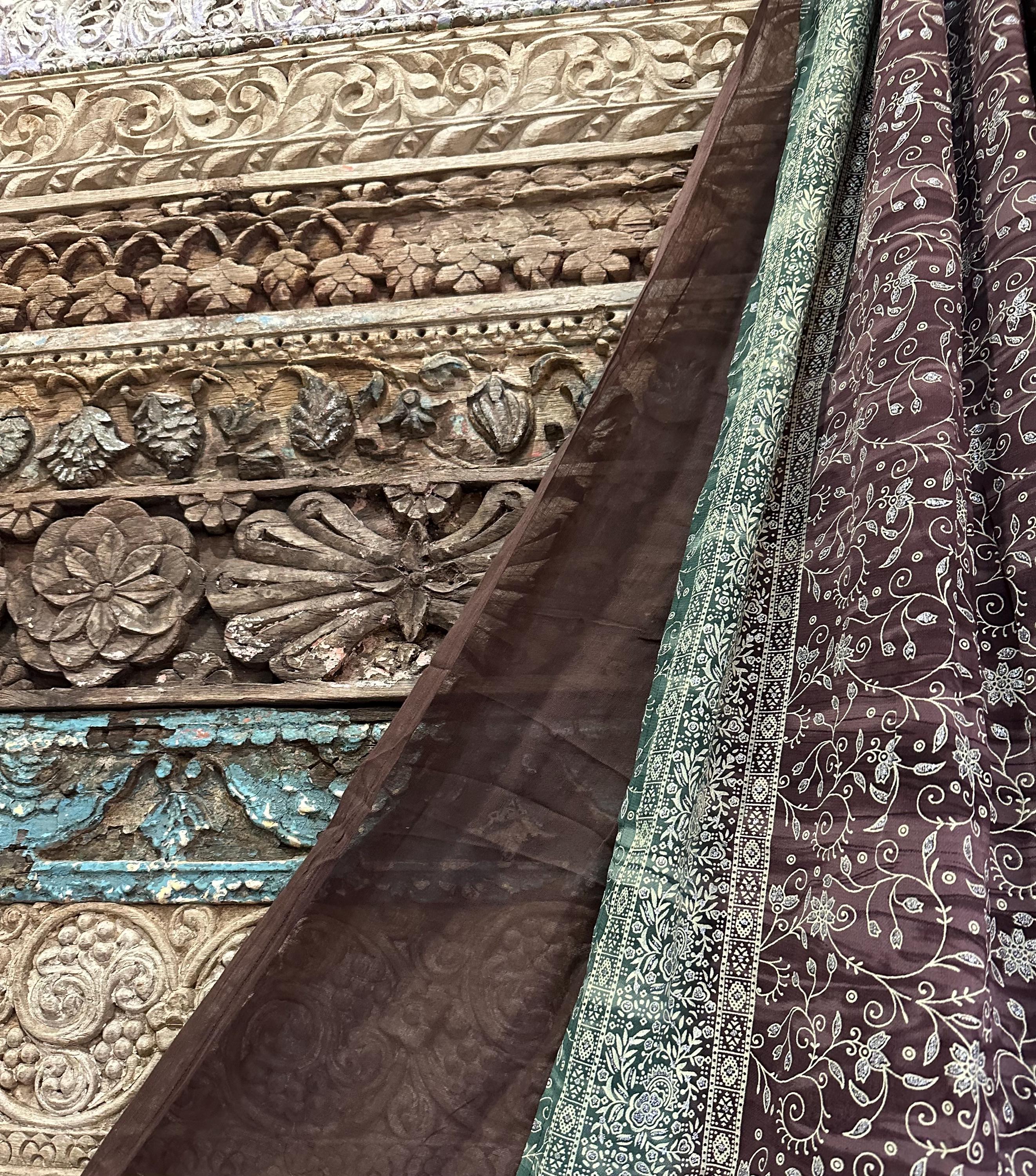 LINED PANELS Sari Curtains 84"/96"L Boho Curtains, Light-Filtering, Lined Window Treatment with soft cotton Gauze Back Panel beautiful print