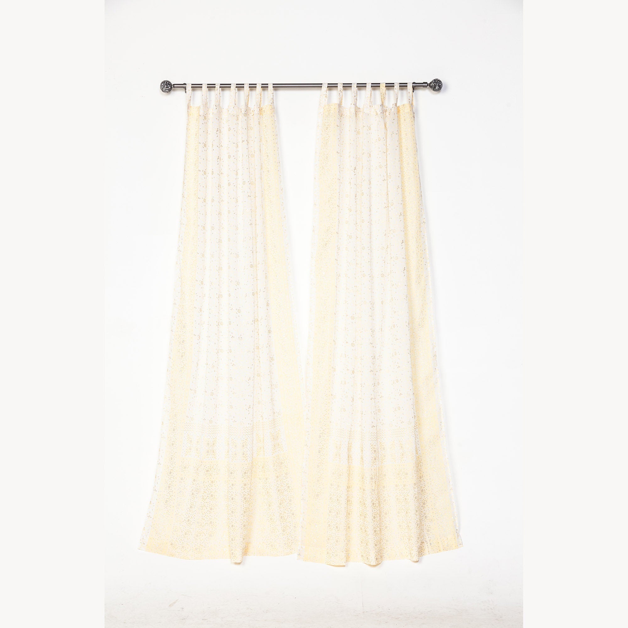 Light-Filtering Sari Curtains 84"L Boho Curtains backdrop Bed Canopy, vanilla Offwhite Window treatment Living/Bedroom Customizable