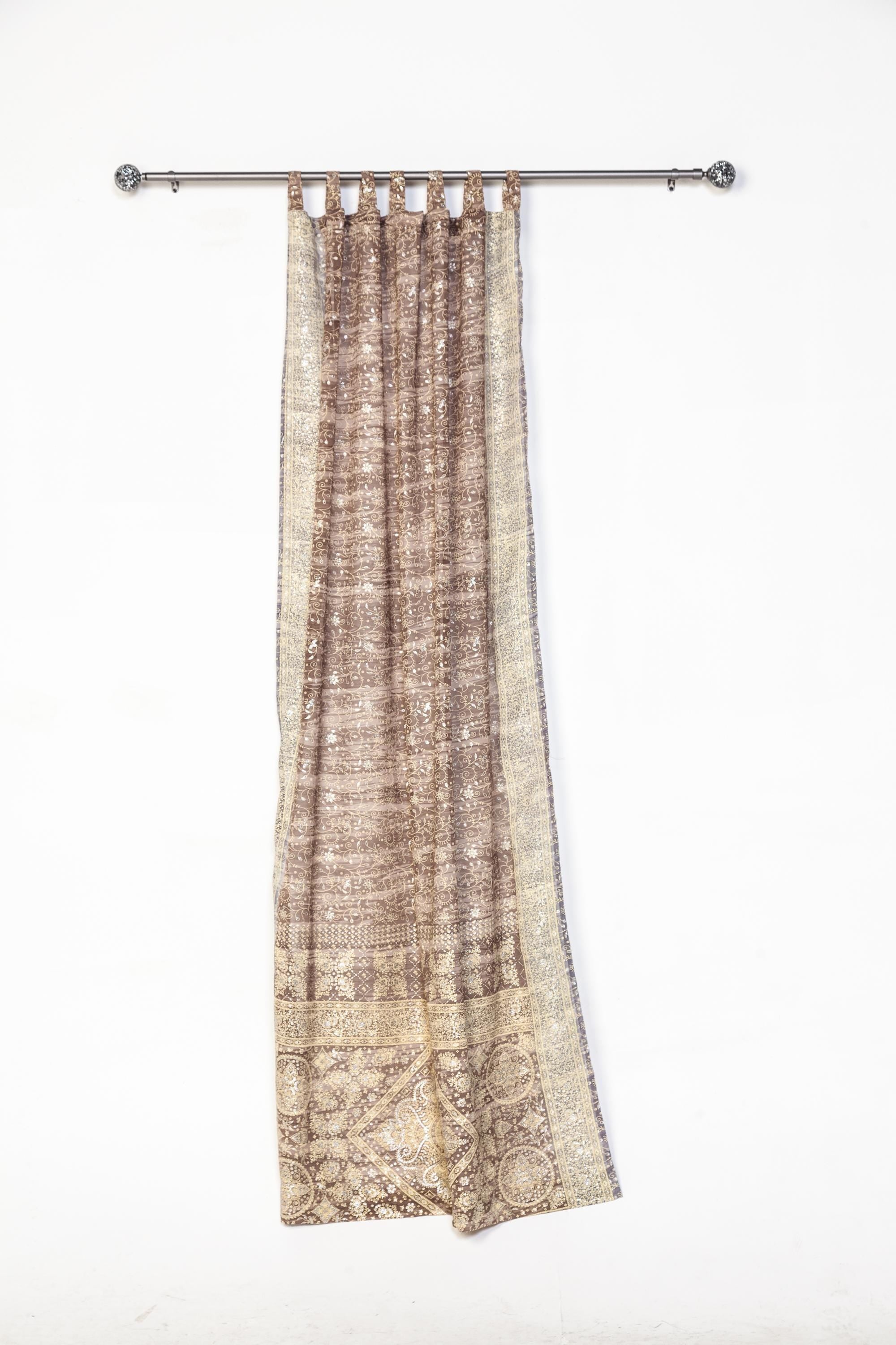 Sheer Canopy Drapes for Four Poster Bed - Luxury Sari Curtain Panels Set - Soft Light Filtering Bed Canopy