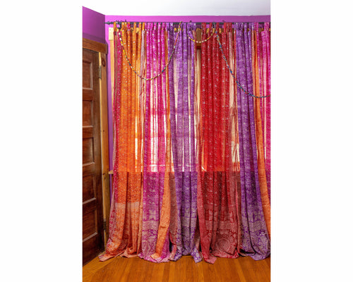 AYA'S ROOM Sari Curtains 84"L Boho Curtains, Bedroom Collection Light-Filtering Sheers, drapes, Bed Canopy, Backdrop, Bright Juicy Window Treatment