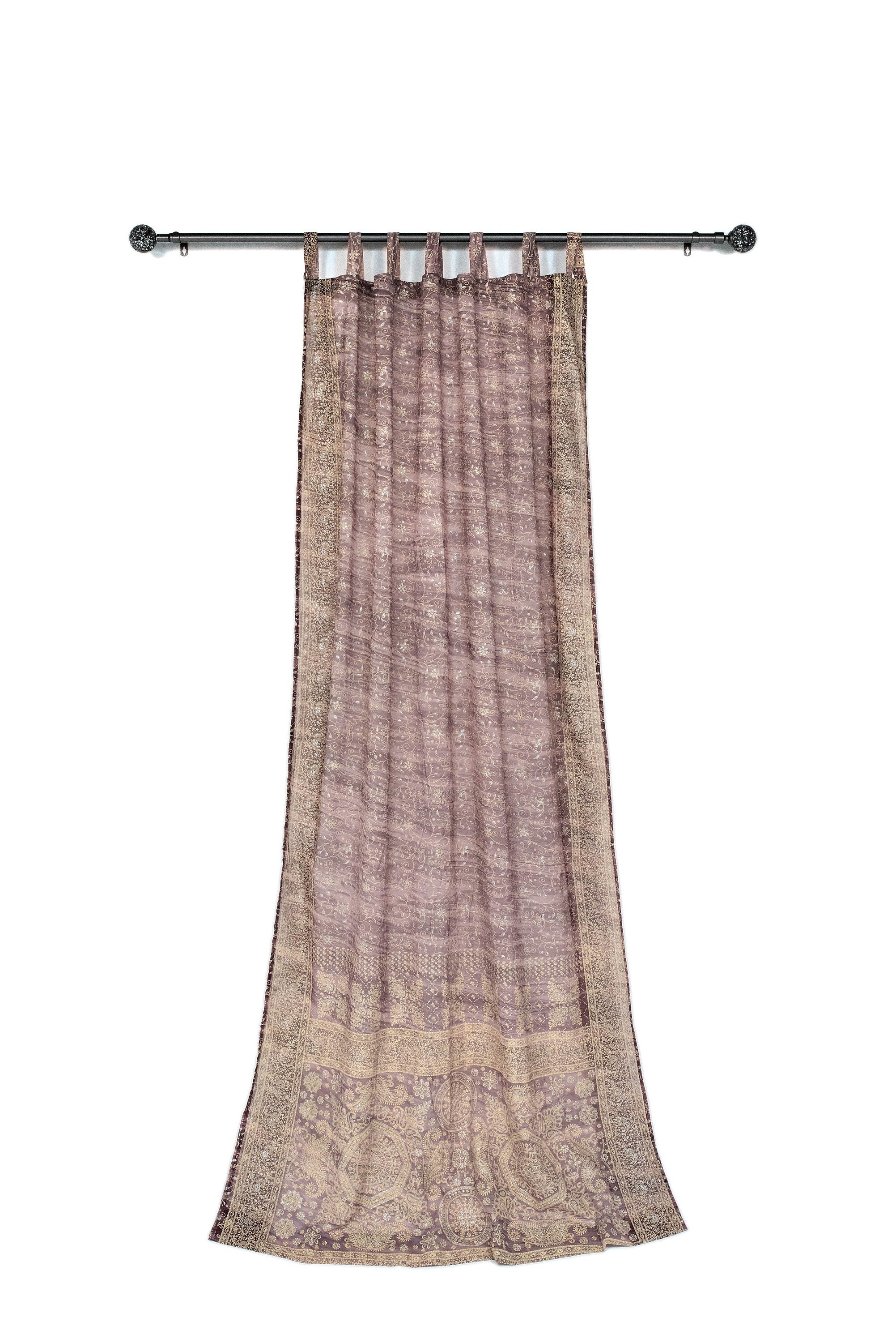 Sari Curtains 84"/96"L Plum Boho drapes DREAMBoHO Collection Light-Filtering backdrop Bed Canopy, Tapestry, Window Treatment Living/Bedroom