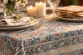 Cotton Tablecloth - Boho Blockprint- Handmade Cotton Table Cover - L 118"