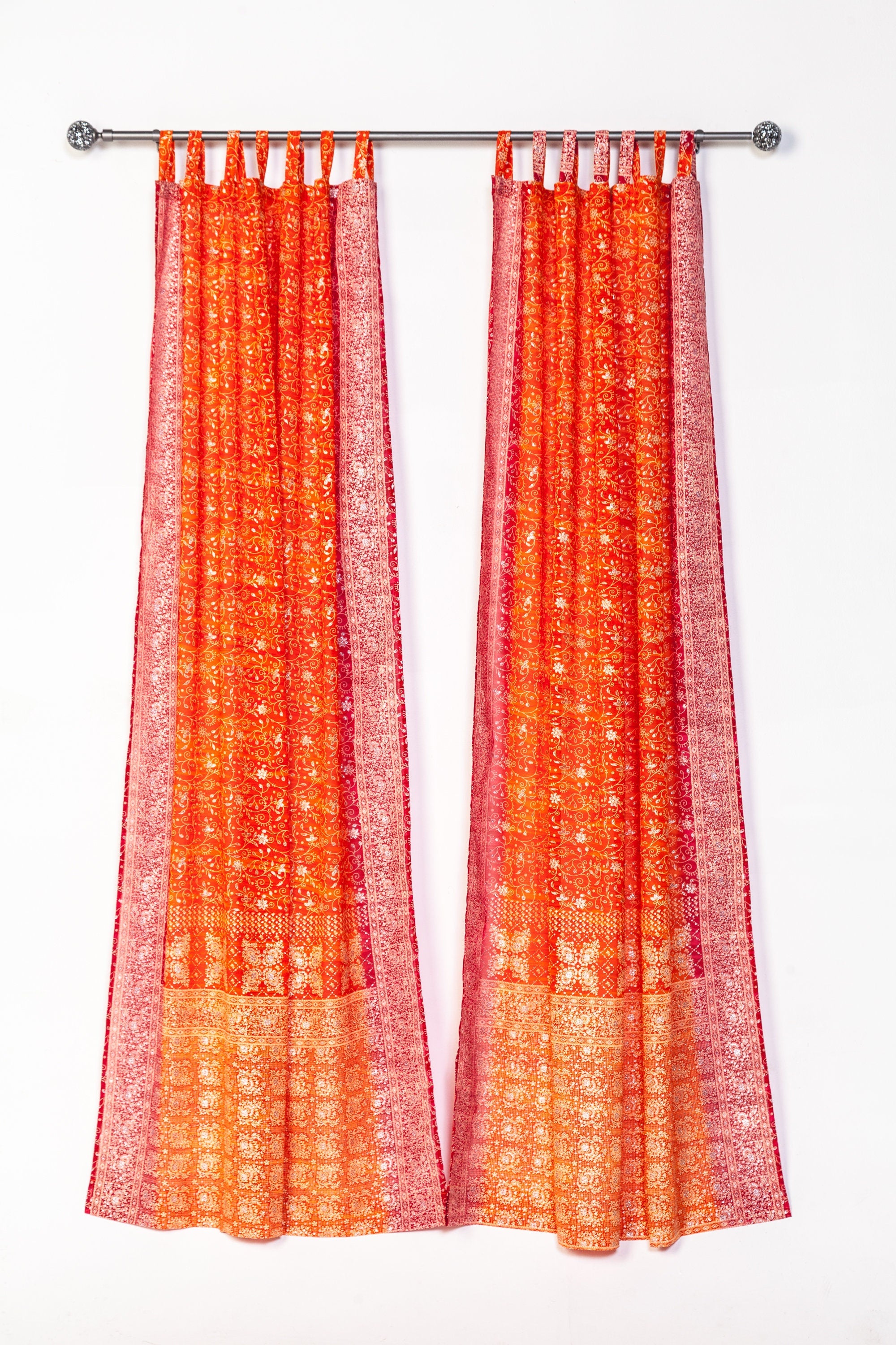 AYA'S ROOM Sari Curtains 84"L Boho Curtains, Bedroom Collection Light-Filtering Sheers, drapes, Bed Canopy, Backdrop, Bright Juicy Window Treatment
