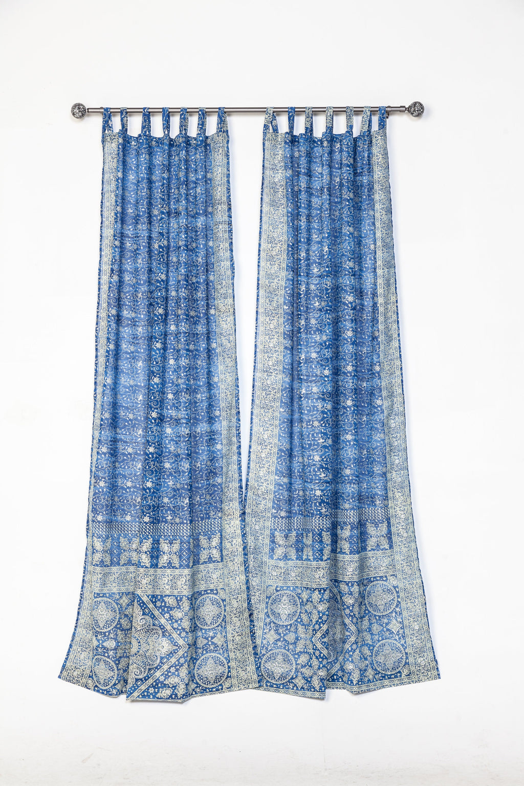 Sheer Drapes, Blue BACKDROP Collection Light-Filtering Bed Canopy Chuppah