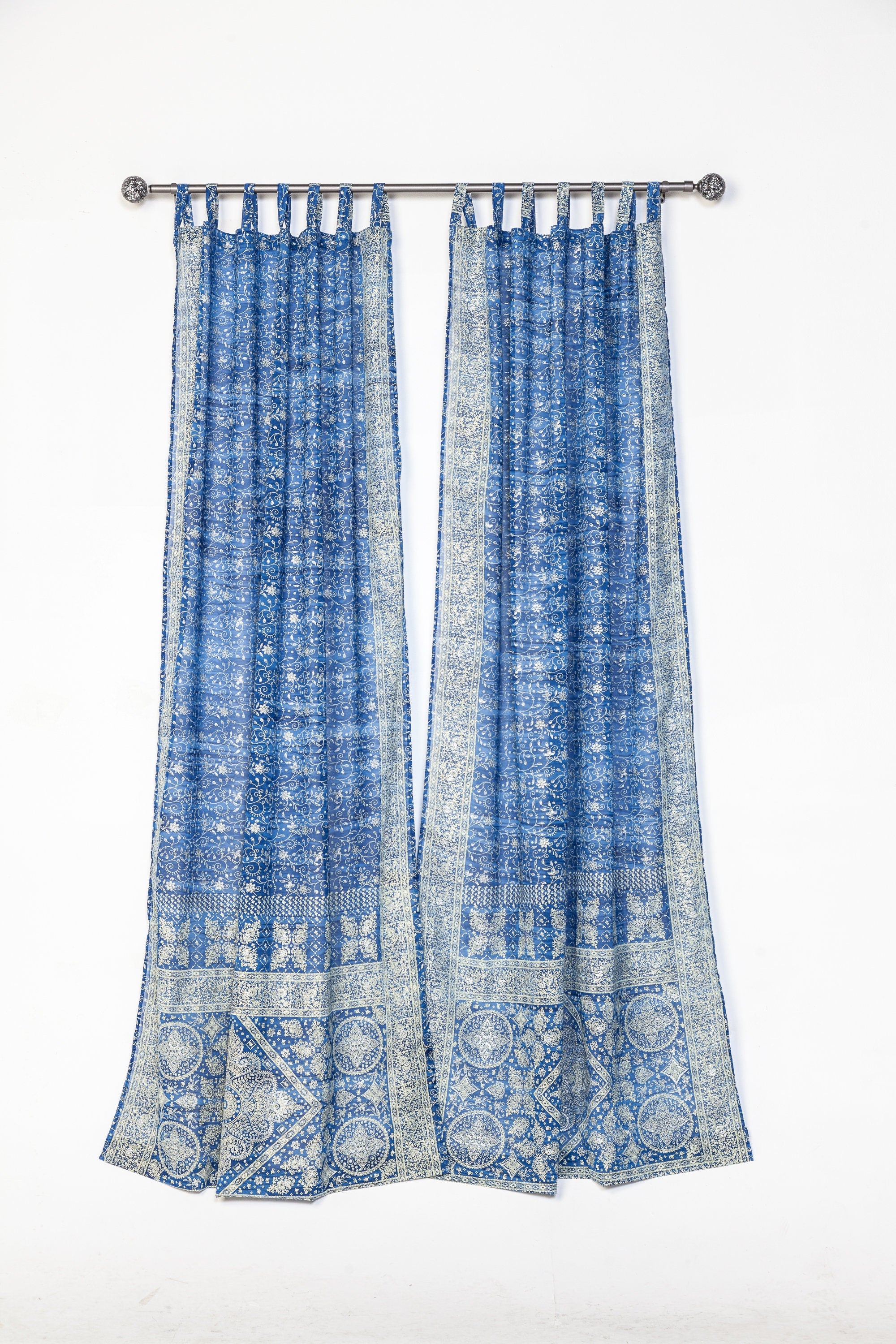 Sheer Drapes, Blue BACKDROP Collection Light-Filtering Bed Canopy Chuppah