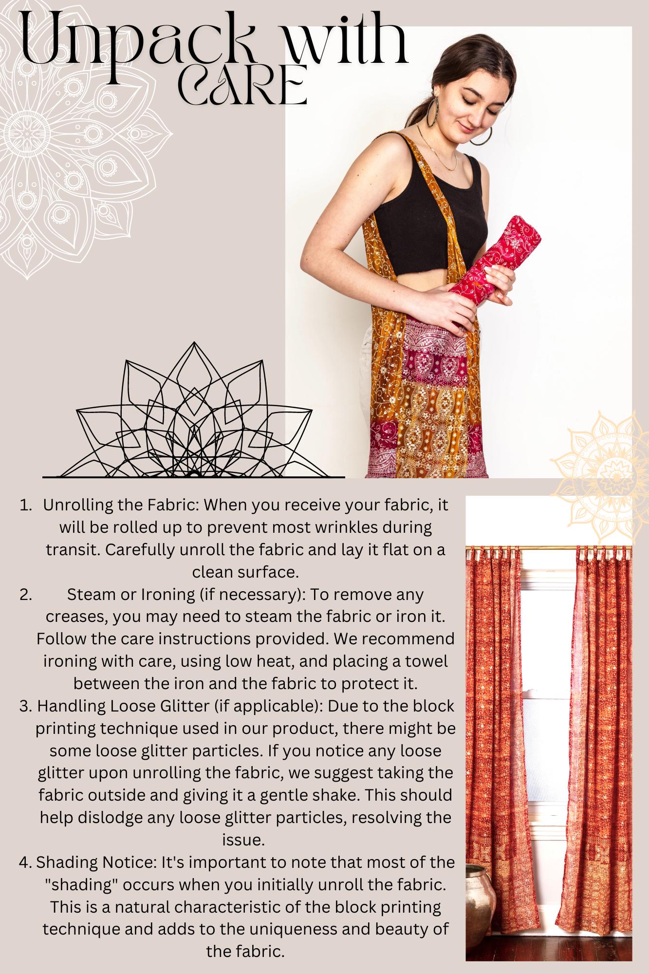 Sheer Canopy Drapes for Four Poster Bed - Luxury Sari Curtain Panels Set - Soft Light Filtering Bed Canopy
