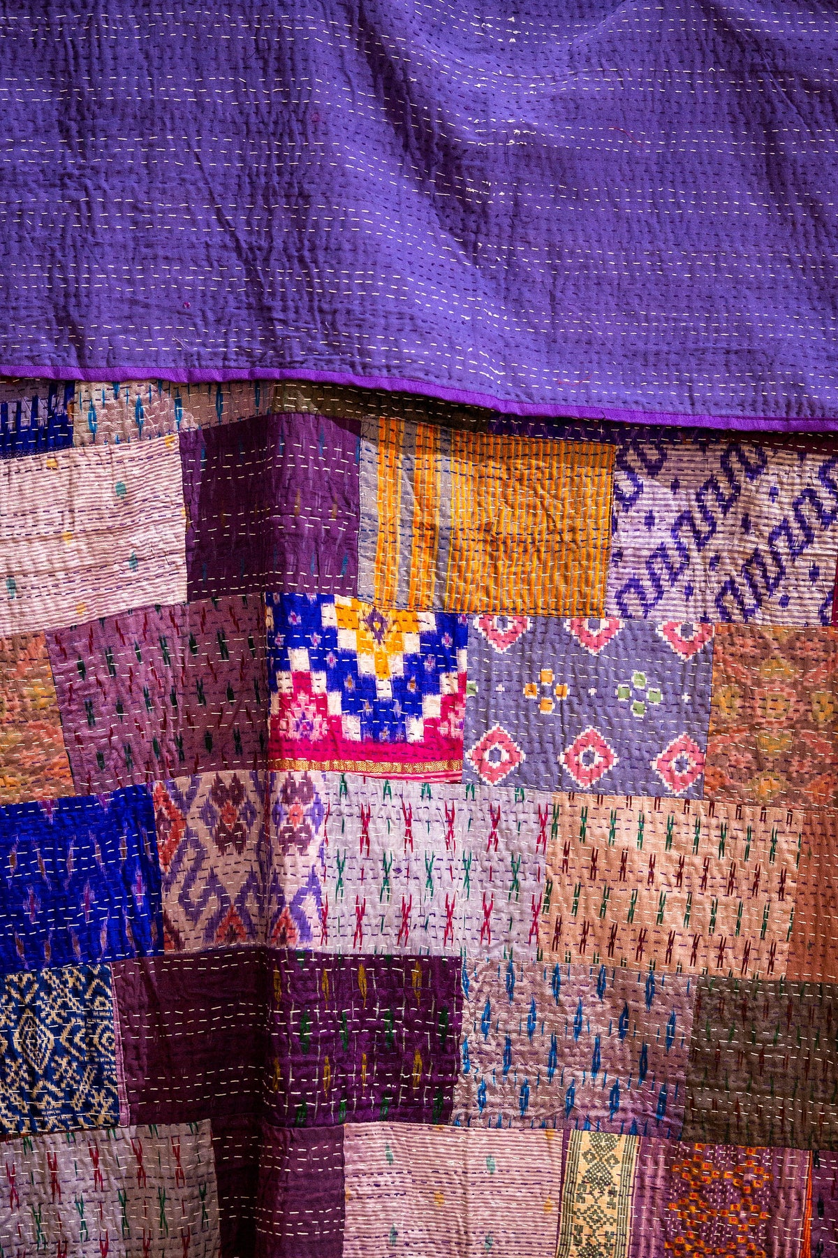 Brilliant Collection Vintage Silk kantha Bedspread Boho Chic Original Bedding Home Textiles Indian Sari Quilt Tapestry Bedroom Decor