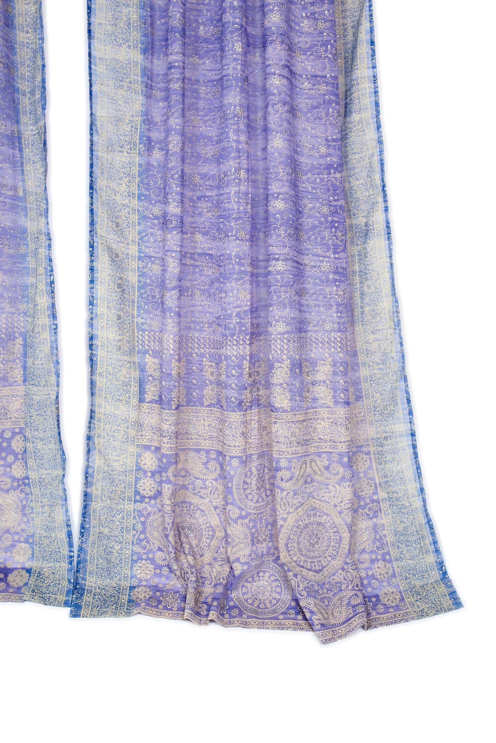 Bed Canopy Curtains - Boho Sari Canopy Panels - Sheer Four Poster Bed Drapes - Bedroom Curtains - A set of  Lavender / Periwinkle sheers